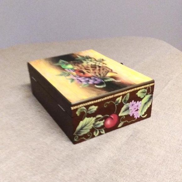 Vintage Hand Painted Wood Box - Picture 2 of 3